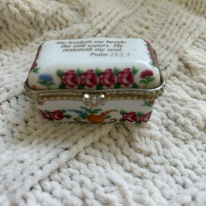 Porcelain Trinket Box with Scripture